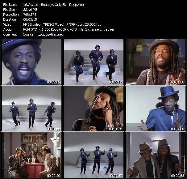 Aswad video ”Beauty's Only Skin Deep” from dvd ”The Video Pool UK April 1989”