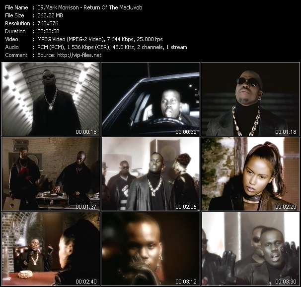 Mark Morrison video ”Return Of The Mack” from dvd ”The Video Pool UK April 1996”