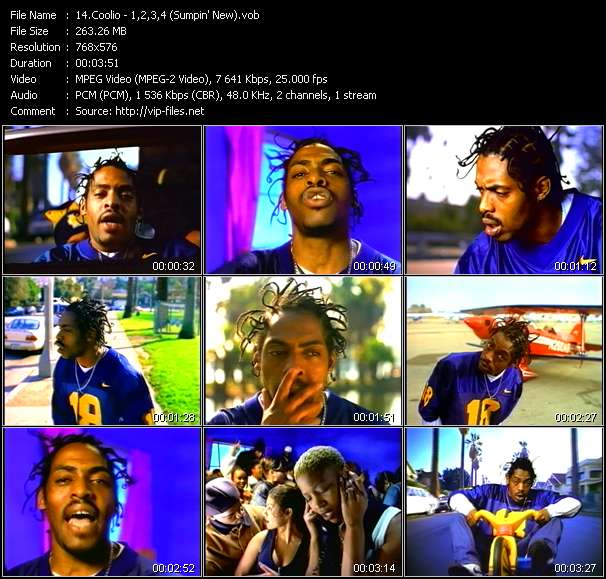 Coolio video ”1,2,3,4 (Sumpin' New)” from dvd ”The Video Pool UK April 1996”