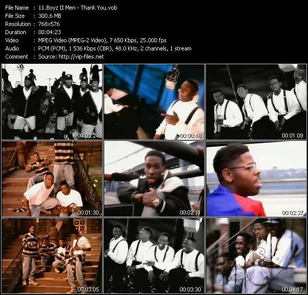 Boyz II Men video ”Thank You” from dvd ”The Video Pool UK May 1995”