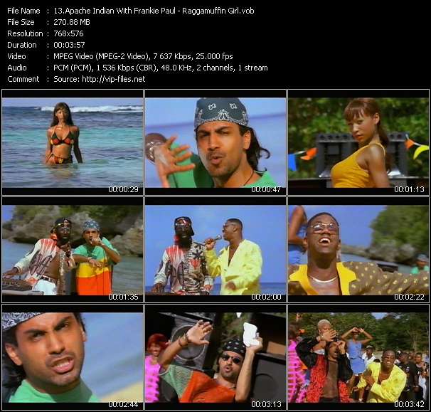 Apache Indian With Frankie Paul video ”Raggamuffin Girl” from dvd ”The Video Pool UK May 1995”