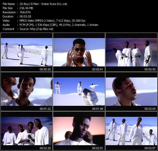 Boyz II Men video ”Water Runs Dry” from dvd ”The Video Pool UK July 1995”