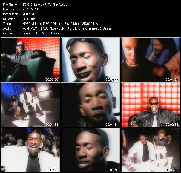 C.J. Lewis video ”R To The A” from dvd ”The Video Pool UK September 1995”