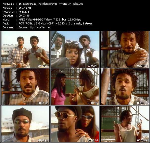 Sabre Feat. President Brown video ”Wrong Or Right” from dvd ”The Video Pool UK September 1995”