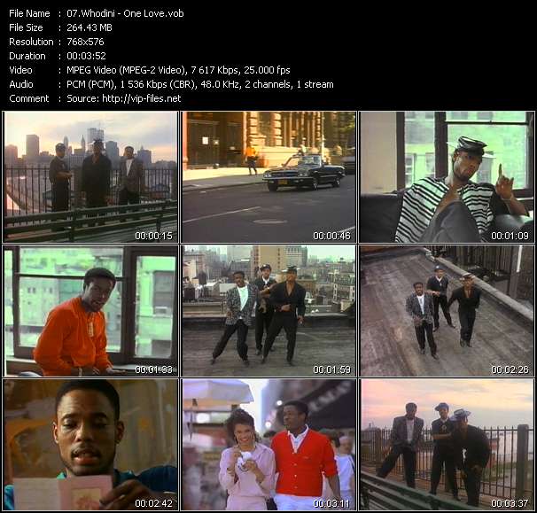 Whodini video ”One Love” from dvd ”The Video Pool UK October 1986”