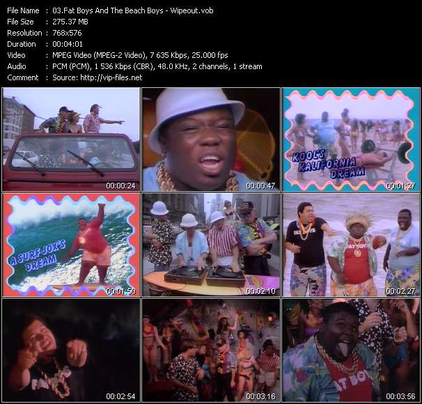 Fat Boys And The Beach Boys video ”Wipeout” from dvd ”The Video Pool UK October 1987”