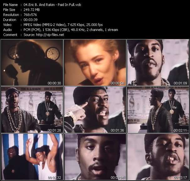 Eric B. And Rakim video ”Paid In Full” from dvd ”The Video Pool UK December 1987”