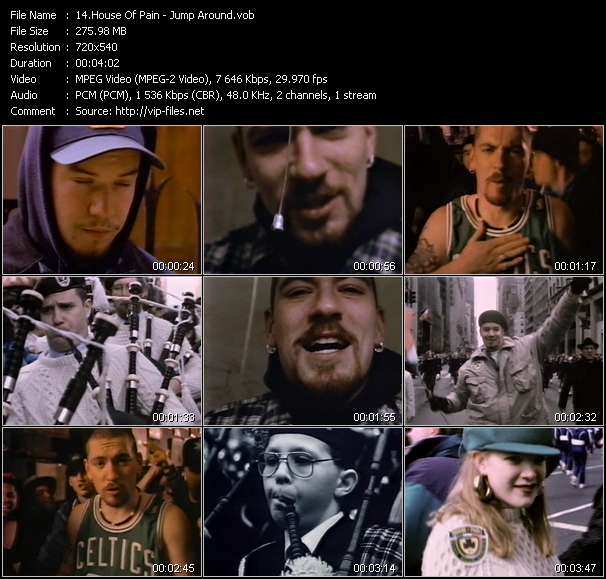 House Of Pain video ”Jump Around” from dvd ”Wolfram Video 1012 Hot Video A. August 1992”