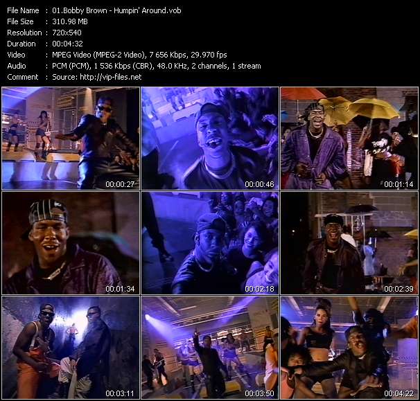 Bobby Brown video ”Humpin' Around” from dvd ”Wolfram Video 1032 Hot Video A. October 1992”