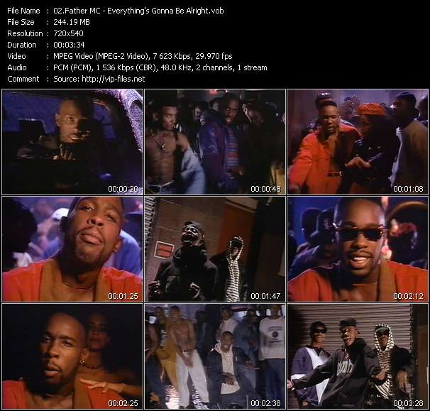 Father MC video ”Everything's Gonna Be Alright” from dvd ”Wolfram Video 1053 Hot Video B. December 1992”