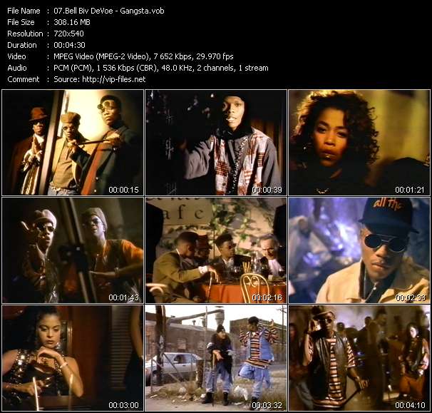 Bell Biv DeVoe video ”Gangsta” from dvd ”Wolfram Video 1062 Hot Video A. January 1993”