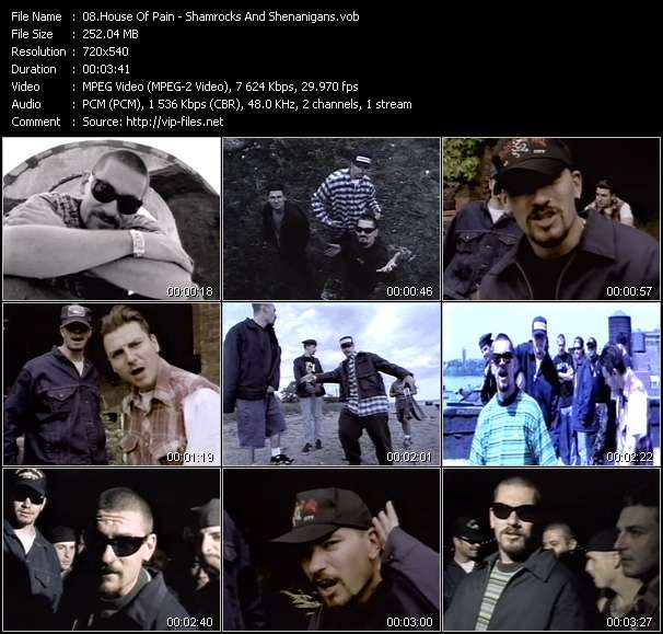 House Of Pain video ”Shamrocks And Shenanigans” from dvd ”Wolfram Video 1062 Hot Video A. January 1993”