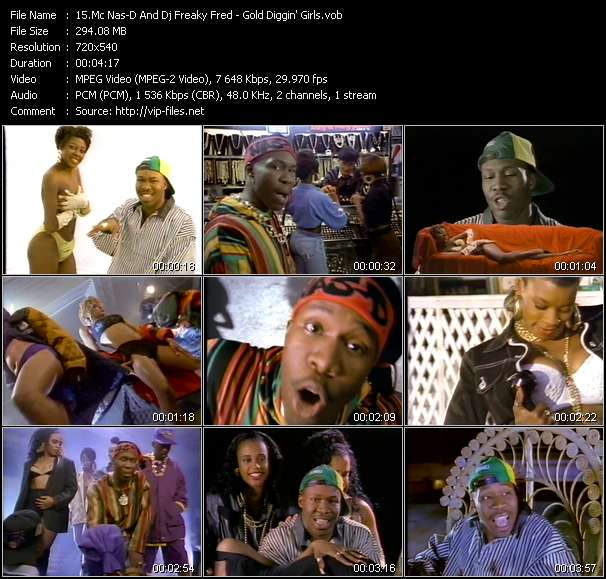 Mc Nas-D And Dj Freaky Fred video ”Gold Diggin' Girls” from dvd ”Wolfram Video 1092 Hot Video A. April 1993”