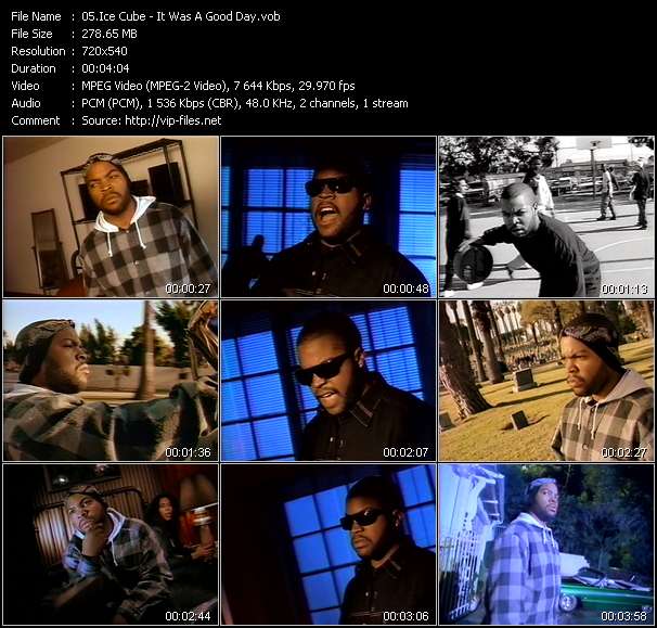 Ice Cube video ”It Was A Good Day” from dvd ”Wolfram Video 1093 Hot Video B. April 1993”