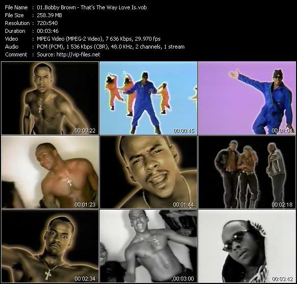 Bobby Brown video ”That's The Way Love Is” from dvd ”Wolfram Video 1113 Hot Video B. May 1993”