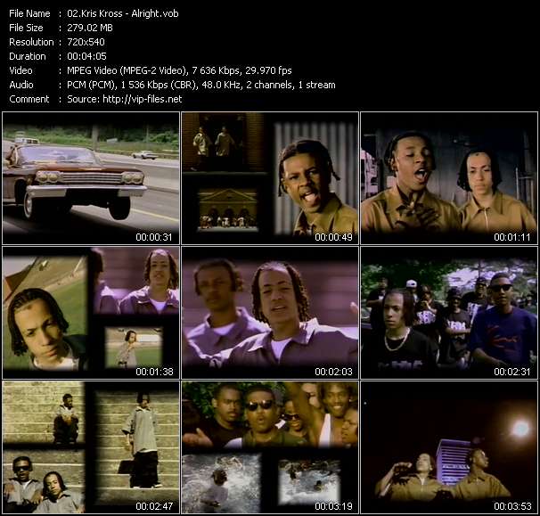 Kris Kross video ”Alright” from dvd ”Wolfram Video 1142 Hot Video A. August 1993”