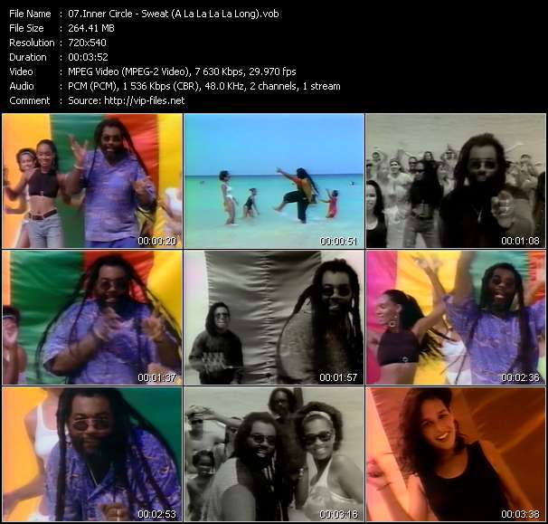 Inner Circle video ”Sweat (A La La La La Long)” from dvd ”Wolfram Video 1152 Hot Video A. September 1993”