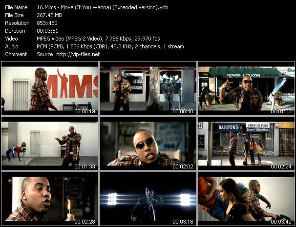 Mims video ”Move (If You Wanna) (Extended Version)” from dvd ”DTVideos Extended Vol.122”