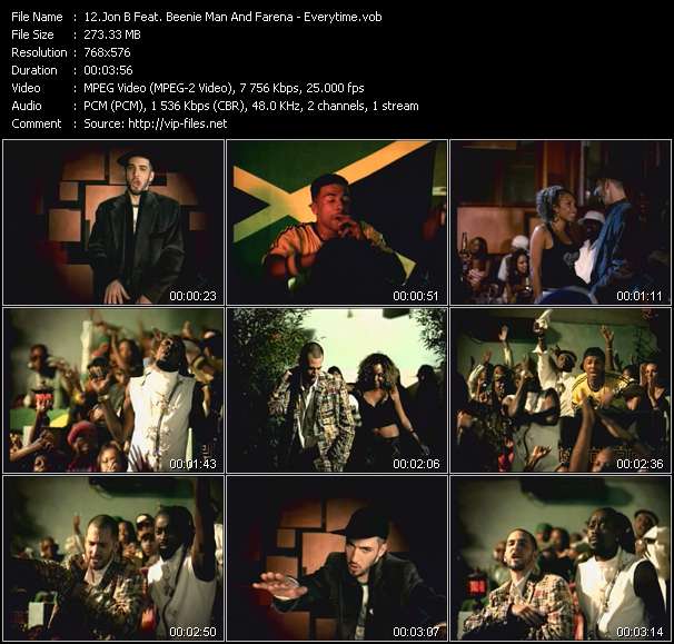 Jon B Feat. Beenie Man And Farena video ”Everytime” from dvd ”MixMash Dance June 2005”