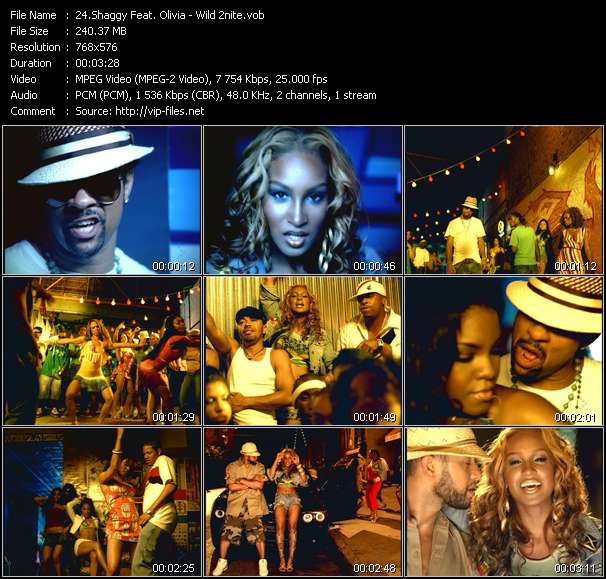 Shaggy Feat. Olivia video ”Wild 2nite” from dvd ”MixMash Dance September 2005”