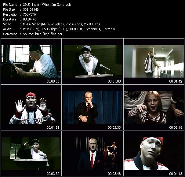 Eminem video ”When I'm Gone” from dvd ”MixMash Dance December 2005 - January 2006”