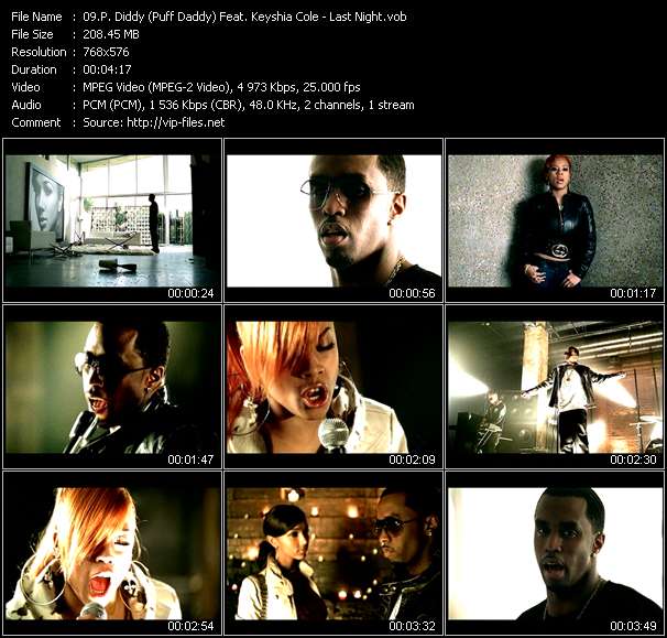 P. Diddy (Puff Daddy) Feat. Keyshia Cole video ”Last Night” from dvd ”MixMash Espanol September 2007”