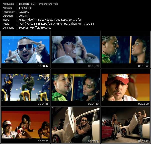 Sean Paul video ”Temperature” from dvd ”Island Sounds Vol.2”