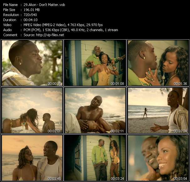 Akon video ”Don't Matter” from dvd ”Island Sounds Vol.2”