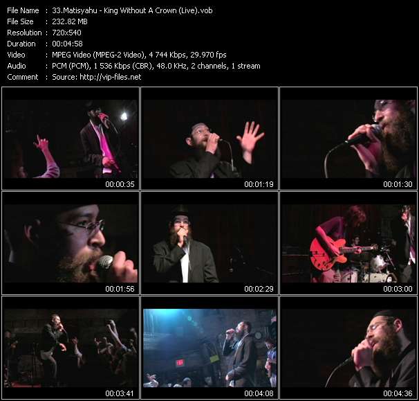 Matisyahu video ”King Without A Crown (Live)” from dvd ”Island Sounds Vol.2”