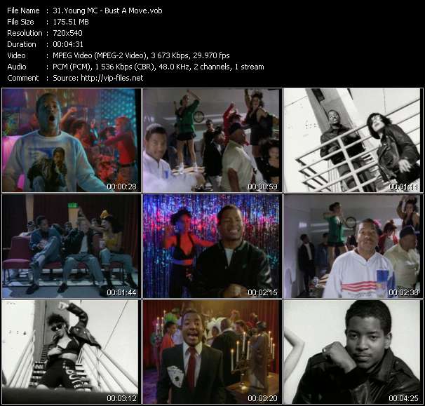 Young MC video ”Bust A Move” from dvd ”All Time Party Classics Vol.1”