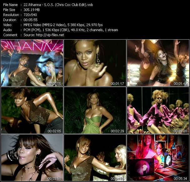 Rihanna video ”S.O.S. (Chris Cox Club Edit)” from dvd ”Club Video June 2006”