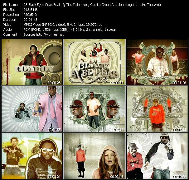 Black Eyed Peas Feat. Q-Tip, Talib Kweli, Cee Lo Green And John Legend video ”Like That” from dvd ”Hot Video March 2006”