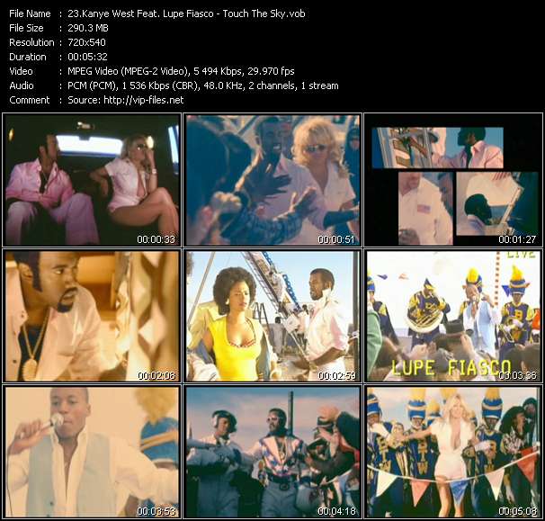 Kanye West Feat. Lupe Fiasco video ”Touch The Sky” from dvd ”Hot Video April 2006”