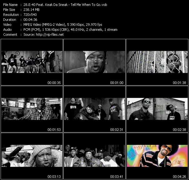 E-40 Feat. Keak Da Sneak video ”Tell Me When To Go” from dvd ”Hot Video May 2006”