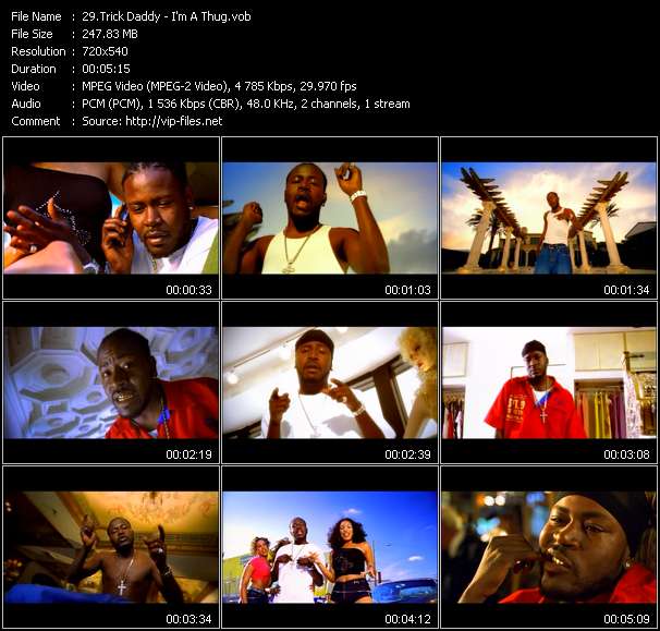 Trick Daddy video ”I'm A Thug” from dvd ”Hot Video September 2001”