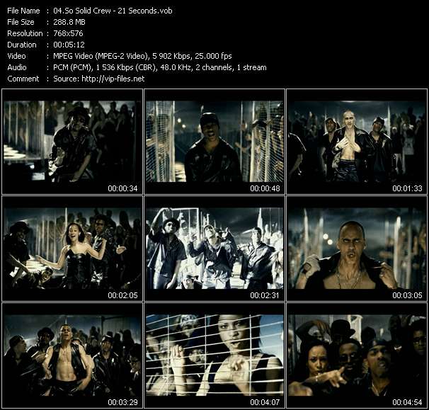 So Solid Crew video ”21 Seconds” from dvd ”UK Chart Video January 2002”