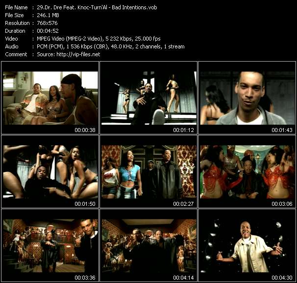 Dr. Dre Feat. Knoc-Turn'Al video ”Bad Intentions” from dvd ”UK Chart Video January 2002”