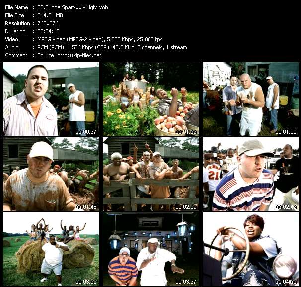 Bubba Sparxxx video ”Ugly” from dvd ”UK Chart Video January 2002”