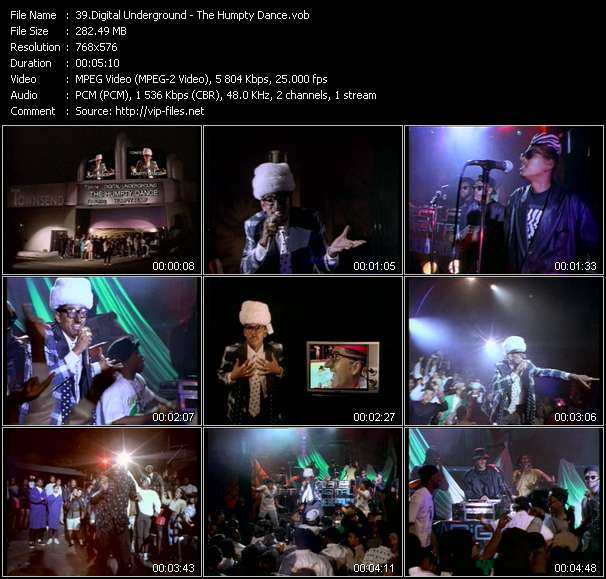 Digital Underground video ”The Humpty Dance” from dvd ”UK Chart Video February 2002”