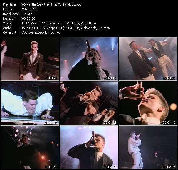 Vanilla Ice video ”Play That Funky Music” from dvd ”Rock America Mainstream January 1991”