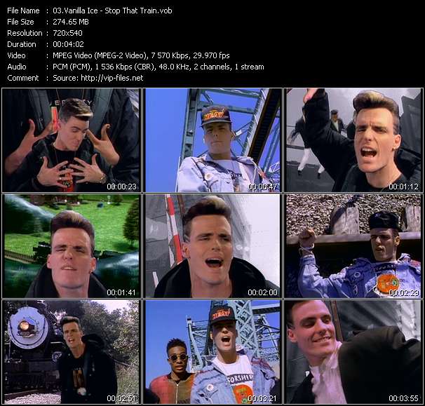 Vanilla Ice video ”Stop That Train” from dvd ”Rock America Mainstream April 1991”