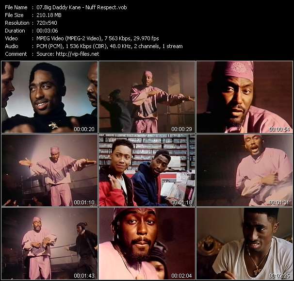 Big Daddy Kane video ”Nuff Respect” from dvd ”Rock America Urban February 1992”