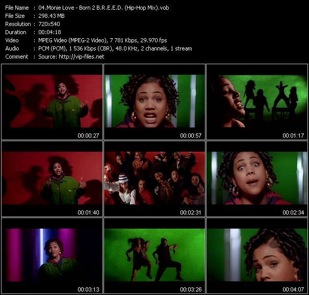 Monie Love video ”Born 2 B.R.E.E.D. (Build Relationships Where Education And Enlightenment Dominate) (Hip-Hop Mix)” from dvd ”Rock America Urban February 1993”