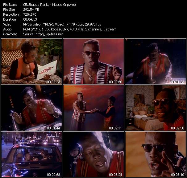 Shabba Ranks video ”Muscle Grip” from dvd ”Rock America Urban March 1993”