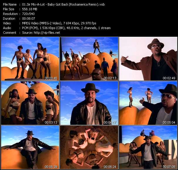 Sir Mix-A-Lot video ”Baby Got Back (Tekno-Metal Club 12 Inch Mix) (Rockamerica Remix)” from dvd ”Rock America Urban April 1992”