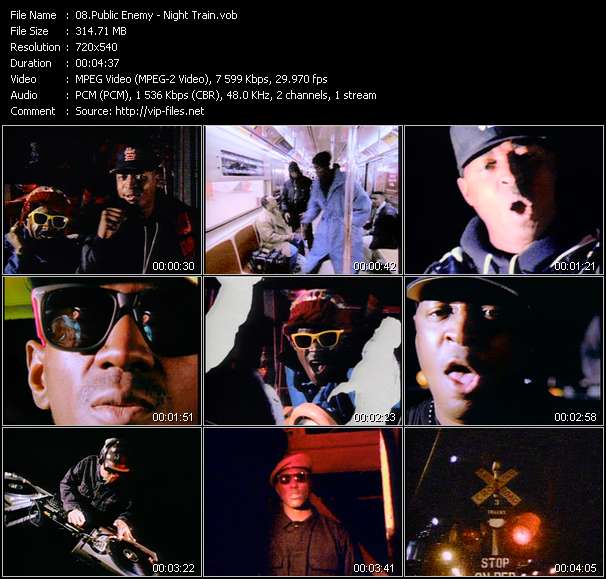 Public Enemy video ”Night Train” from dvd ”Rock America Urban May 1992”