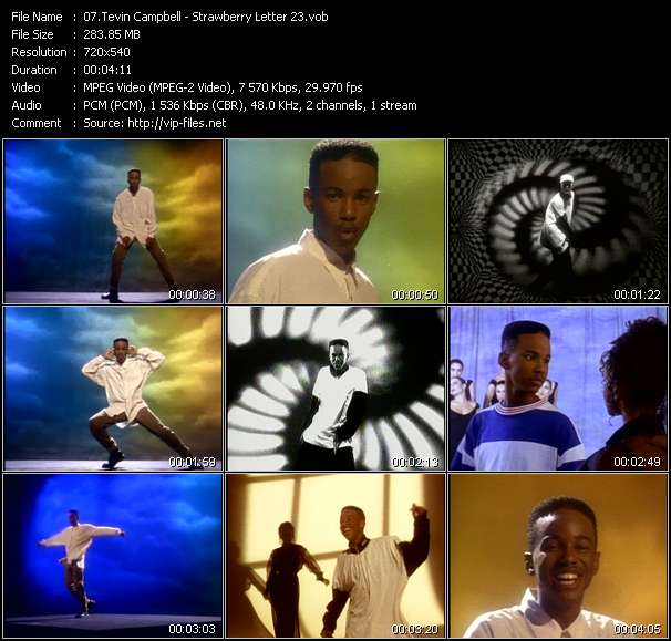 Tevin Campbell video ”Strawberry Letter 23” from dvd ”Rock America Urban July 1992”