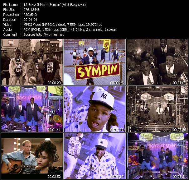 Boyz II Men video ”Sympin' (Ain't Easy)” from dvd ”Rock America Urban July 1992”