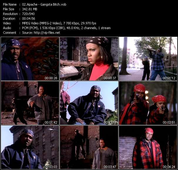 Apache video ”Gangsta Bitch” from dvd ”Rock America Urban December 1992”