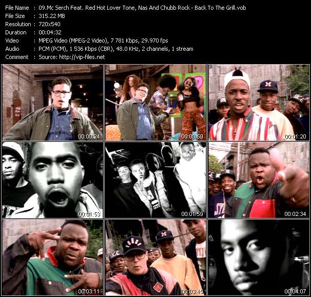 Mc Serch Feat. Red Hot Lover Tone, Nas And Chubb Rock video ”Back To The Grill” from dvd ”Rock America Urban December 1992”